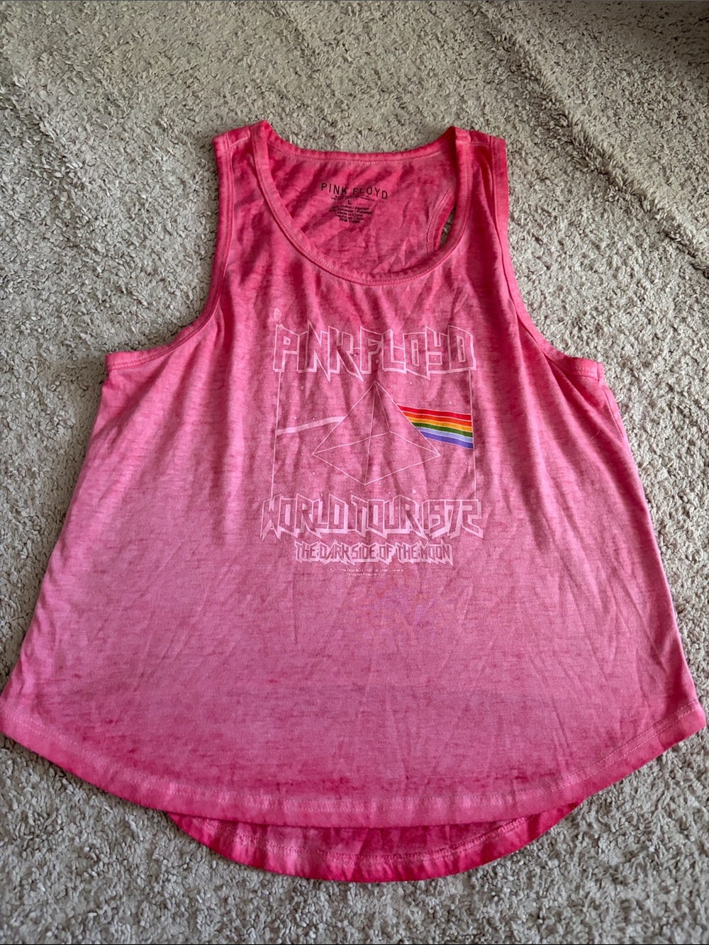 Pink Floyd Pink Tour Graphic Tank Top with Rainbow Prism